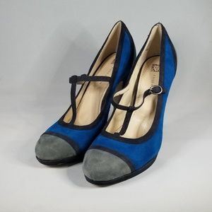 Never-Worn! Anne Klein Retro Strappy Heels in Blue